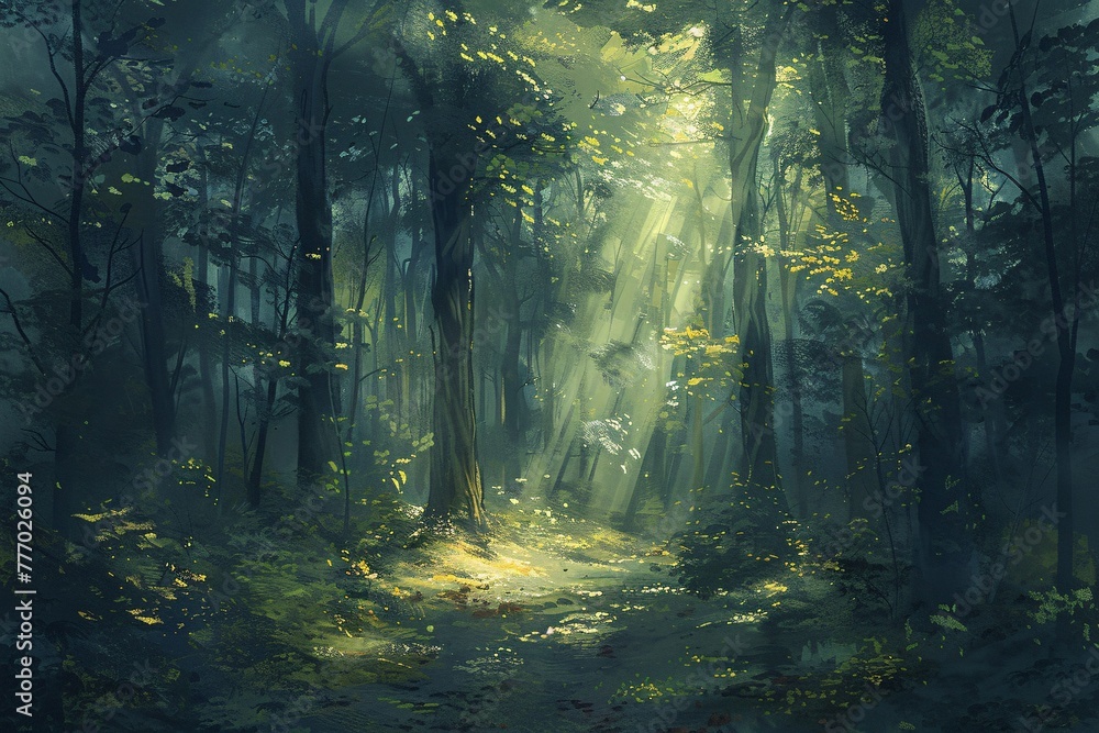 Poster The Enchanted Path A Journey Through the Whispering Woods Generative AI