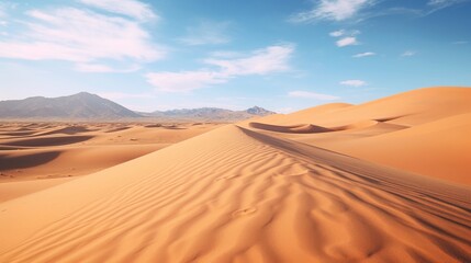 Fototapeta na wymiar A dry desert wilderness with waves of sand dunes