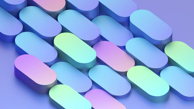 Abstract 3d animation, colorful geometric background, 4k seamless looped video