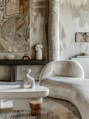 Elegant home interior design with minimalist decor staging