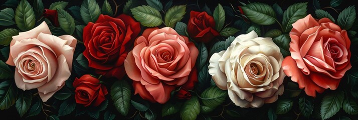 Blossoming Beauty A Vibrant Bouquet of Roses Generative AI