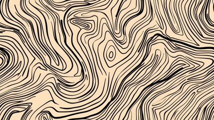 Wood grain pattern, Seamless pattern, line art background - obrazy, fototapety, plakaty