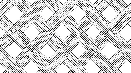 Basketweave pattern, Seamless pattern, line art background - obrazy, fototapety, plakaty