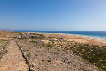 Fototapeta na wymiar Blick auf die Playa de Sotavento, Fuerteventura