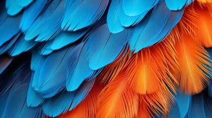 Obraz premium A close up of a birds feathers and plumage with different colors and patterns