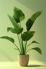 Fototapeta na wymiar An isolated green plant in a pot