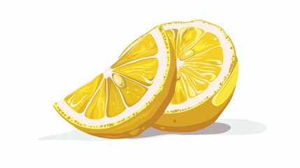 Single sliced lemon fruit vector illustration flat vector