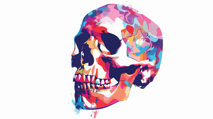 Skull colorful vector flat icon flat vector isolated o