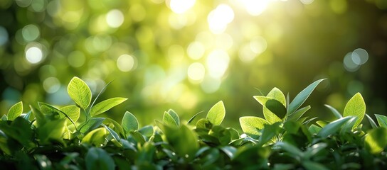 Beautiful blurred background of lush garden