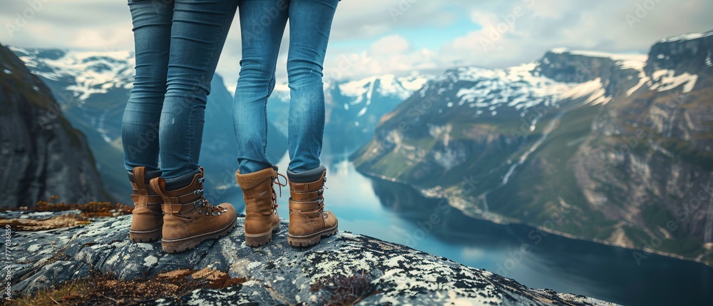 Aufkleber exploring the scandinavian mountains a journey of adventure and connection generative ai