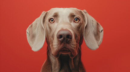 Close-up portrait of an weimaraner dog