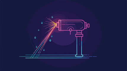 Lawn sprinkler icon. Elements of Sprinkler in neon st - obrazy, fototapety, plakaty