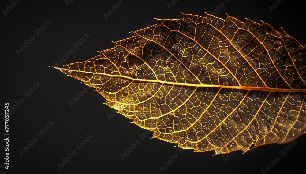 Poster the art of nature a close-up study of a leaf's texture and pattern generative ai