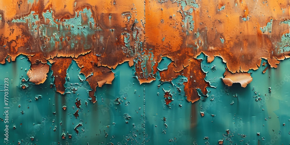 Poster rustic texture an artistic exploration of rust and peeling paint generative ai