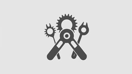 Mechanical and Technical Service Icon in Gray background