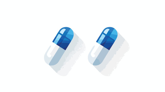 Medicine icon capsule icon vector illustration. Blue