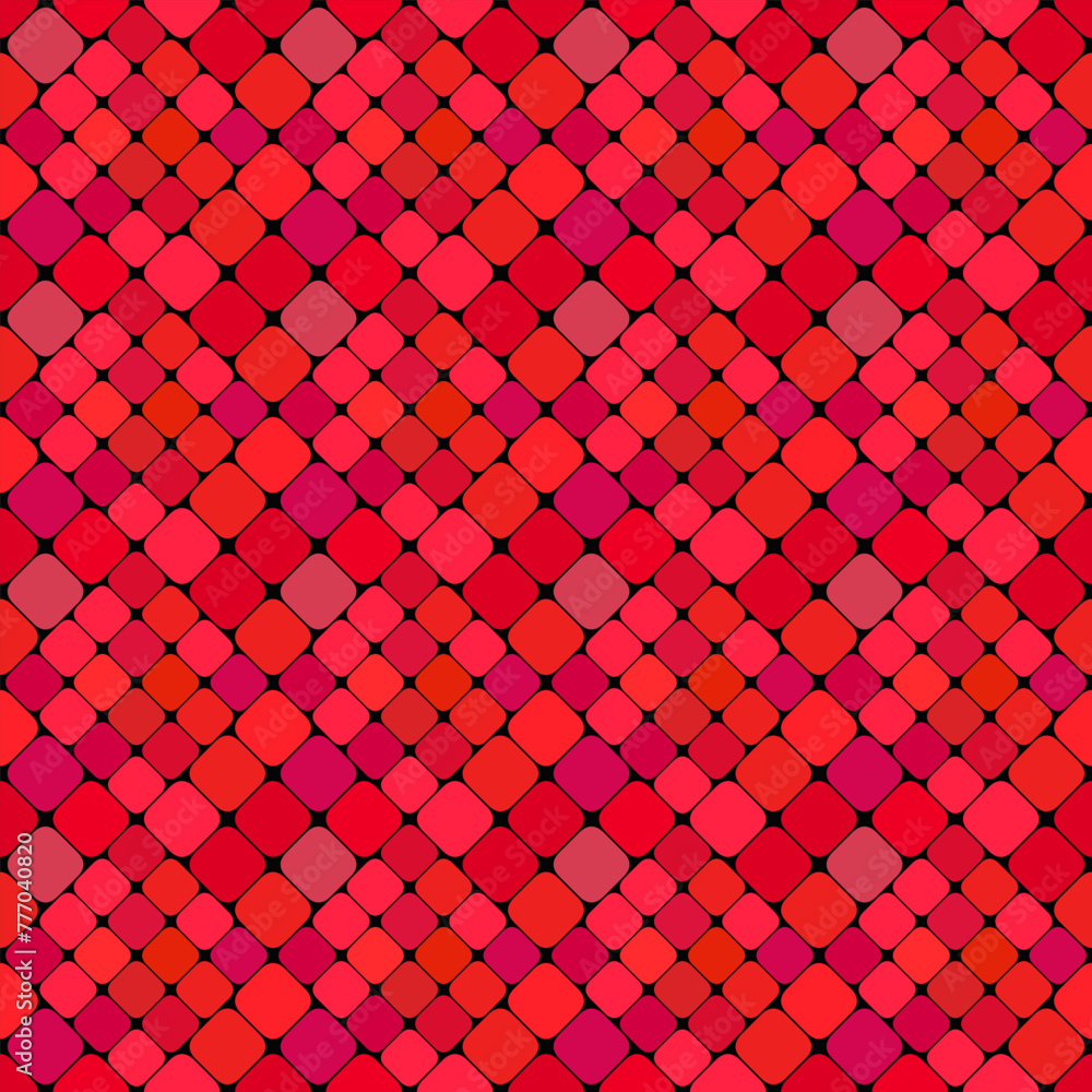 Poster square pattern background - red abstract vector illustration from diagonal squares