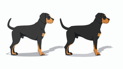 Original vector dog with shadow for various activities