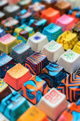 Colorful artistic keyboard pattern for background