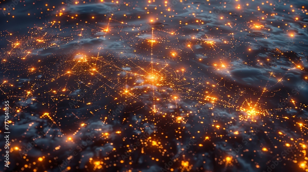 Aufkleber a computer generated image of a starry night sky with a blue ocean in the background. the stars are 