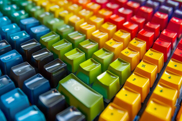 Colorful artistic keyboard pattern for background