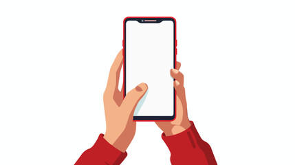 Phone in hands vector illustration made in flat style