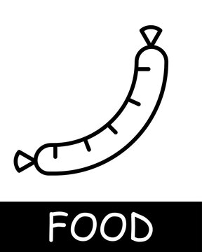 Naklejki Frankfurter icon. Folk delicacy, sausage, gourmet craftsmanship, culinary creativity, simplicity, silhouette, snack, gourmet food. Delicious and unusual food concept.
