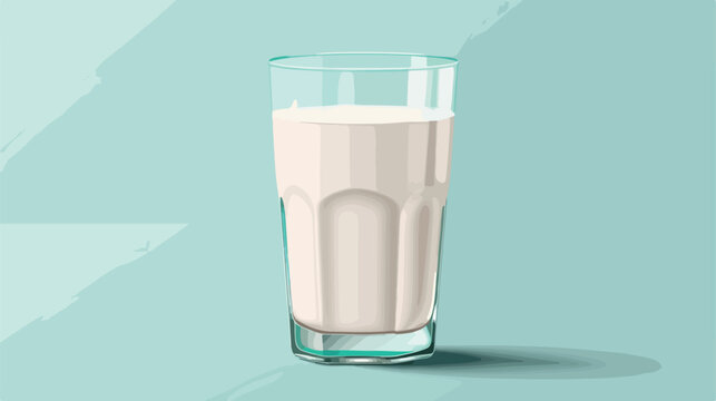 Realistic Milk Glass on Blue Background for a Healthy
