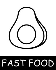 Fast food icon. Junk food, avocado, carbohydrates, high percentage of fat, calories, allure of fast, flavorful meals despite their negative health implications. Fast, tasty but unhealthy food concept.