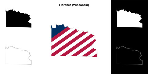 Florence County (Wisconsin) outline map set