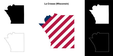 La Crosse County (Wisconsin) outline map set