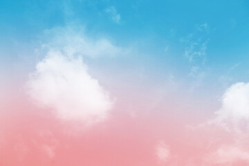 Pink Blue sky and white clouds 