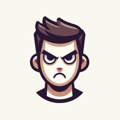 Vector image of an angry man's expression