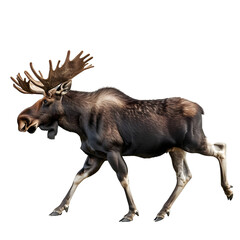 moose in motion isolated white background