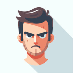 Vector image of an angry man's expression