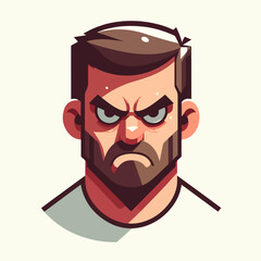 Vector image of an angry man's expression
