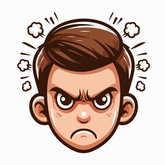 Vector image of an angry man's expression