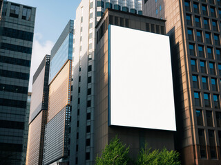 Billboard Banner mock up Media advertisement display Business Building exterior 