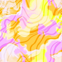 Fototapeta na wymiar Abstract Digital Painting Liquid Fluid Marble Wavy Stripes Seamless Pattern Watercolor Tie Dye Gradient Background
