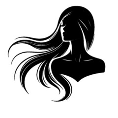 minimalist Fashion woman with straight long shiny hair. Beauty and hair care vector black color silhouette, Black color silhouette png white background new-49