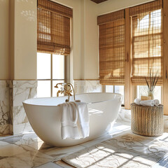 Luxurious bathroom marble tiles