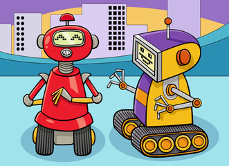 cartoon robots science fiction characters - 777051614