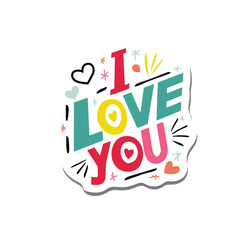 i love you slogan Vector t shirt print design vector illustration