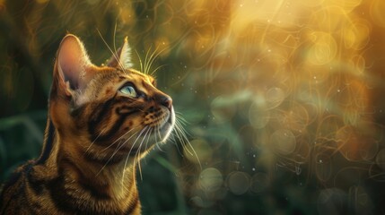 Ruling Kingdom with Purrfection: Cat King, the Majestic and Adorable Bengal Kitten - obrazy, fototapety, plakaty