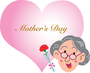 Obraz premium ハートとカーネーションの母の日 