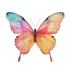 Colorful butterfly on transparent Background