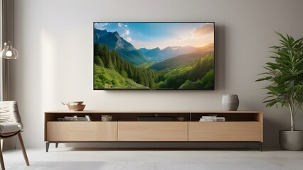 Modern living room with fireplace