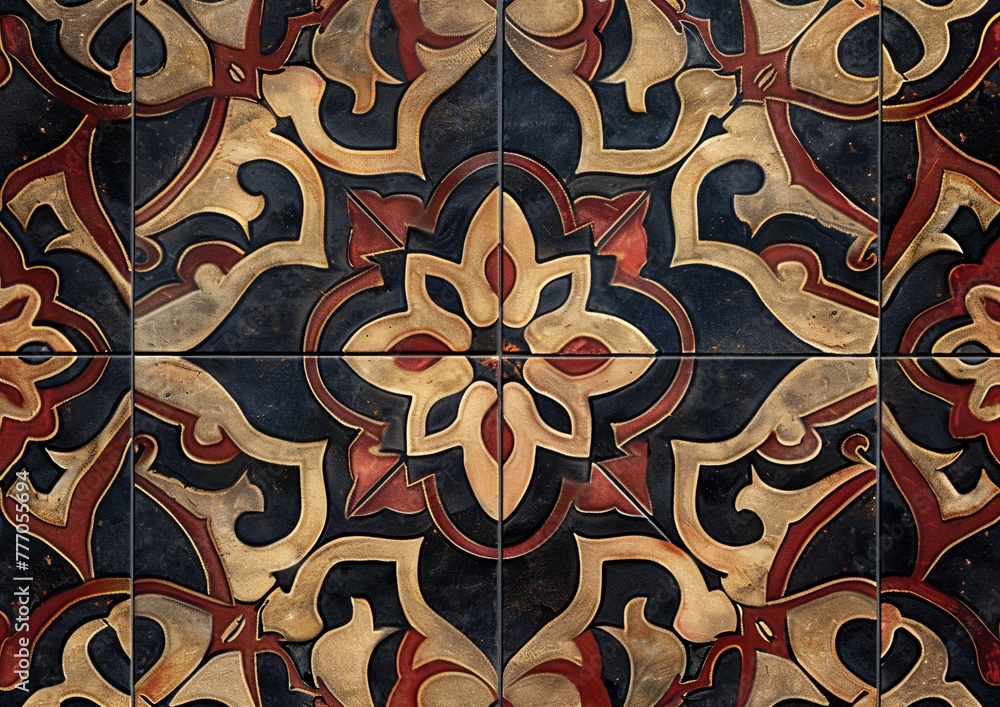 Poster vibrant patterns a study of intricate designs generative ai