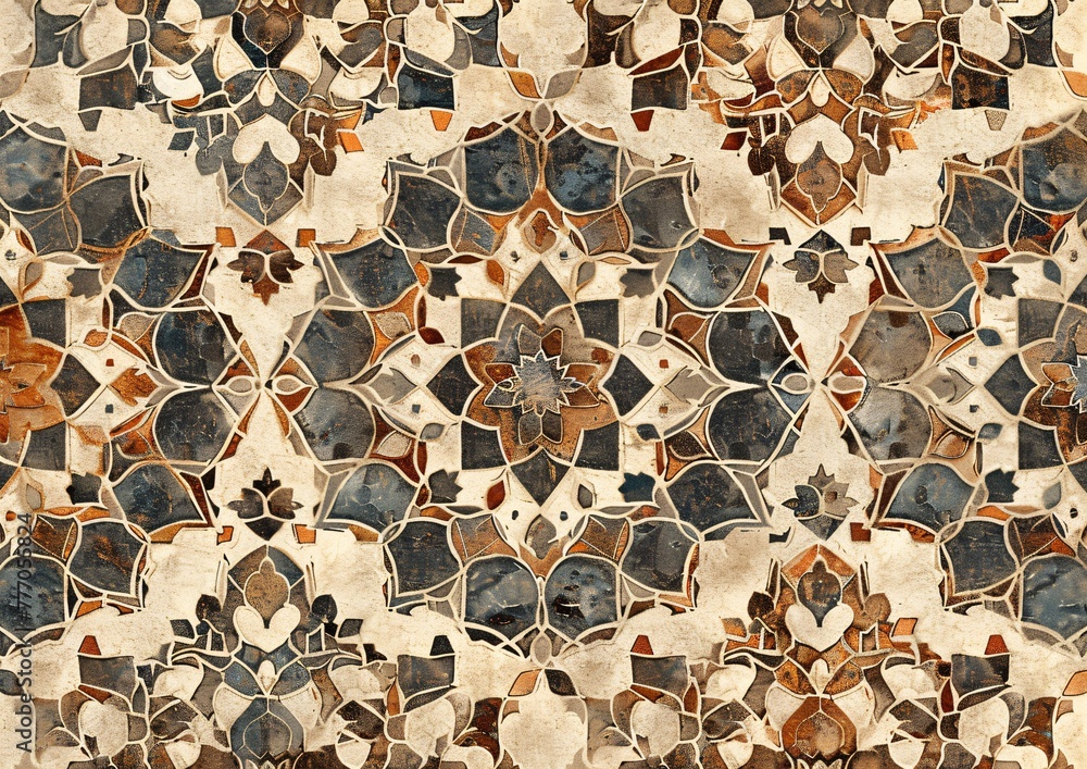 Aufkleber mosaic of floral patterns a visual exploration of art and nature generative ai
