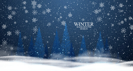 Winter and christmas style background design.